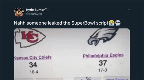 nfl super bowl script leaked|Chiefs vs. Eagles ‘Leaked Super Bowl Script’ Gets NFL Fans Up。